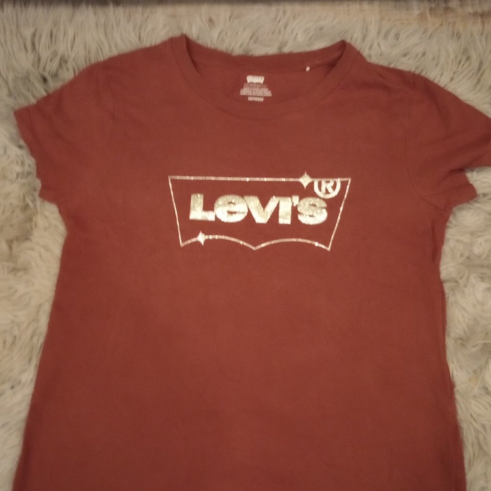Levi's T-shirt Red with glitter logo